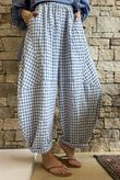 Nonni Gingham Classic Barrel Pant Denim